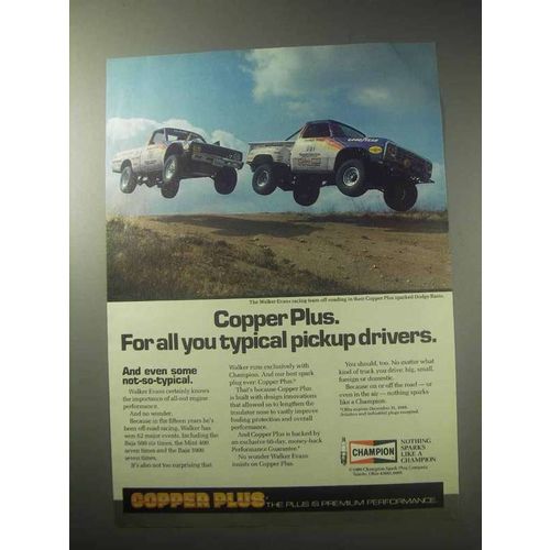 1985 Champion Copper Plus Spark Plugs Ad - Walker Evans