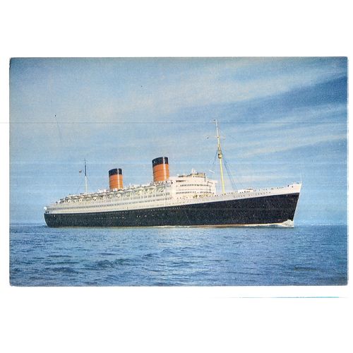 R.M.S. 'QUEEN ELIZABETH' CRUISE SHIP, unused vintage postcard J.Arthur Dixon =