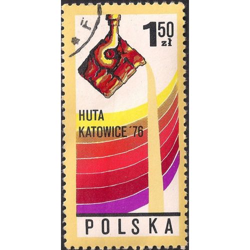 POLAND, Pouring Liquid Iron, Katowice, yellow 1976, 1.50 Zl