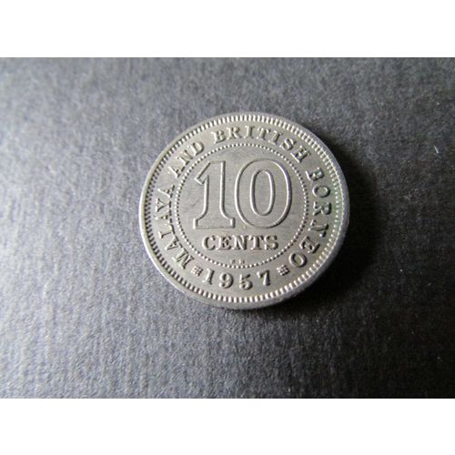 1957 QUEEN ELIZABETH II MALAYA AND BRITISH BORNEO TEN CENTS. AAY. FREE POST.
