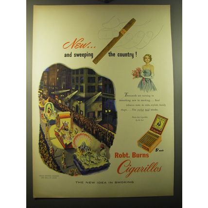1950 Robt. Burns Cigarillos Ad - Veiled Prophet Pageant and Ball, St. Louis