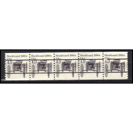 2124a 4.9c Buckboard Fine MNH Dry Gum PNC 2/5 Gap 1R X0349