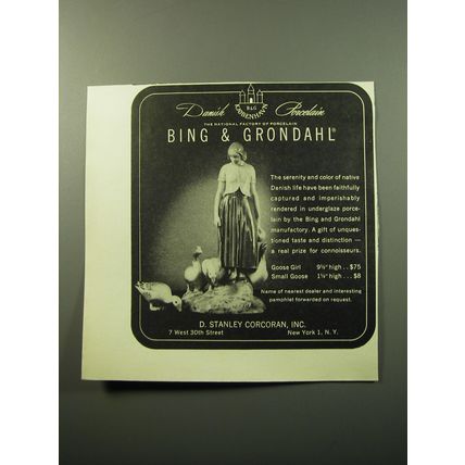 1950 Bing & Grondahl Goose Girl and Small Goose Advertisement