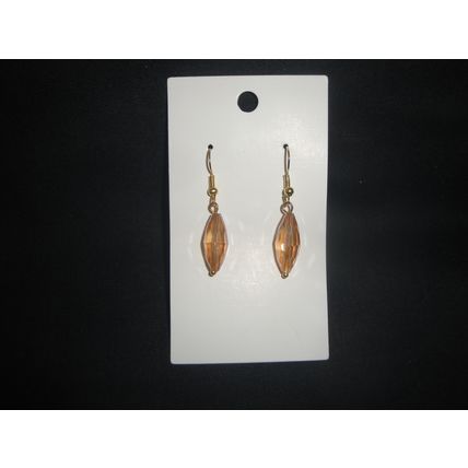 Graceful long 18mm x 7mm double point fire polished pink earrings