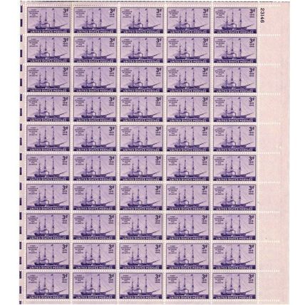First Steamship Across The Atlantic Sheet of Fifty 3 Cent Stamps Scott 923