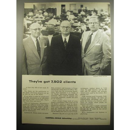 1955 Campbell-Ewald Advertising Ad - They've got 7,502 clients
