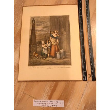 Francis Wheatley Cries of London Milk Below Maids Antique Art Print - No Frame