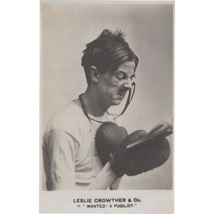 Leslie Crowther In Boxing Play Wanted A Pugalist Vintage Postcard