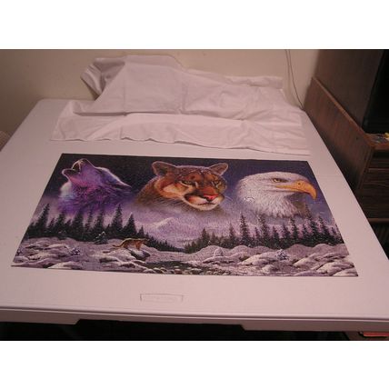 GENERALS OF THE FOREST 1000 PIECE PUZZLE COMPLETE EAGLE COUGAR WOLF