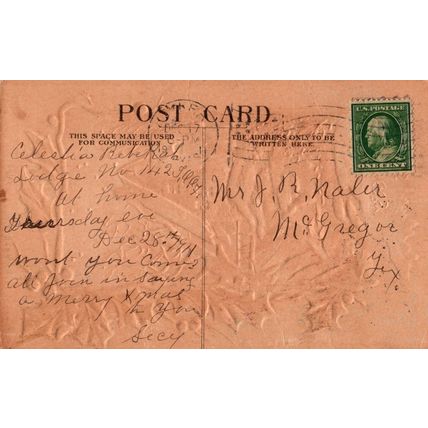 ZAYIX US Postcard Christmas Cottage Artist Signed Machine Flag Cancel 0324M0338