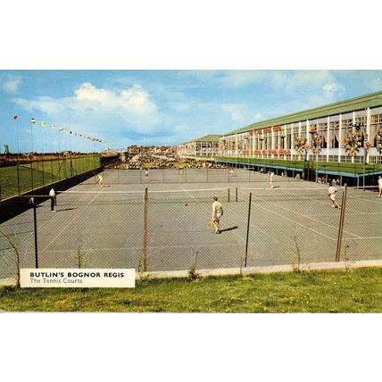 Butlins Bognor Regis Tennis Courts 1970s Holiday Camp Rare Postcard