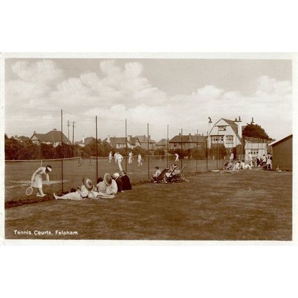 Tennis Courts Felpham Nr Bognor Regis Wales Real Photo Postcard