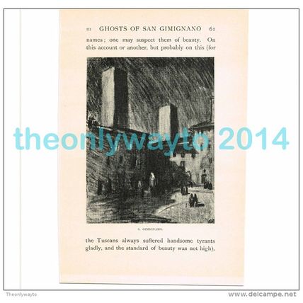 SAN GIMIGNANO (3), ITALY, BOOK ILLUSTRATION/PRINT, 1904