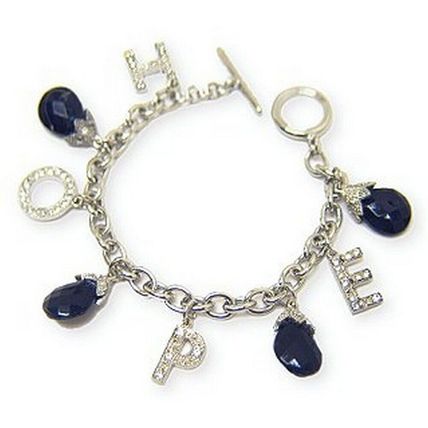 Estate Rhodium Hope Charm Bracelet - BR-MB6424RHJ