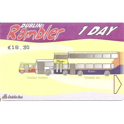Dublin Rambler One Day Ticket issued by Dublin Bus
