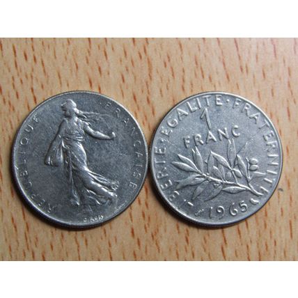 France Republic 1965 1 Franc Coin