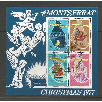Montserrat 1977 Christmas miniature sheet, used. SG MS416