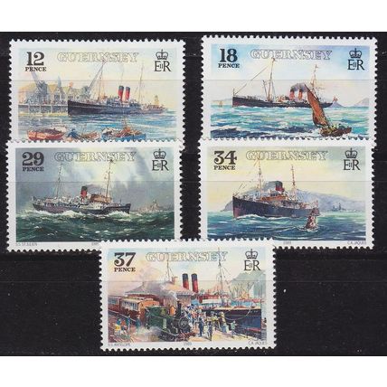 ENGLAND GREAT BRITAIN [Guernsey] MiNr 0460-64 ( **/mnh ) Schiffe