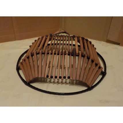 1960's Teak & Coated Metal Fruit Basket