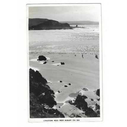 Longstone Rock From Bigbury on Sea, Devon, RP Postcard.