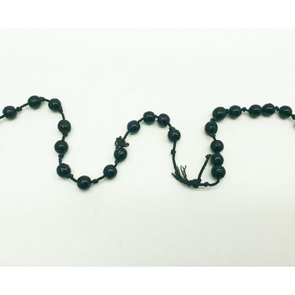 Three Antique Victorian Black Faceted French Jet Beaded Long Muff / Guard Chains