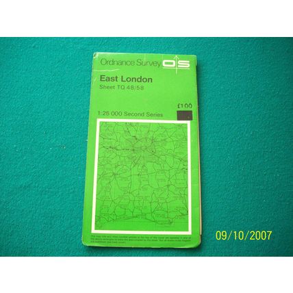 East London- Sheet TQ 48/58 Ordnance Survey map Folded Map (1971)