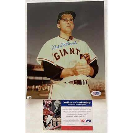 Mike McCormick Signed Autographed Glossy 8x10 Photo San Francisco Giants PSA/DNA