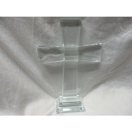 Modern Christian Gifts and Relics Crystal Standing Cross 7.1" Tall