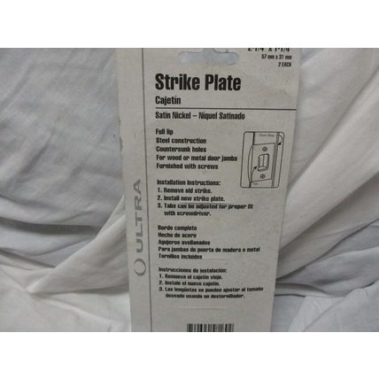 Ultra Hardware Strike Plate : Satin Nickel - Pack Of 2