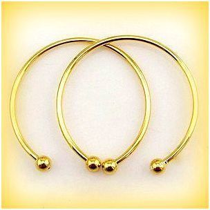 3 Pieces Gold Plated Bangle Bracelet Fits European Big Hole Beads Jewellery 756