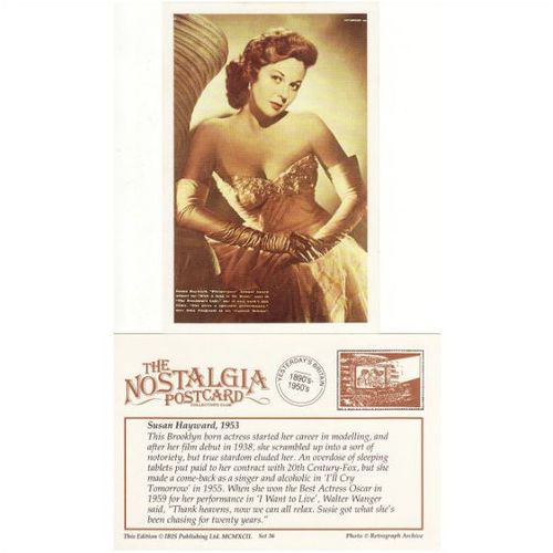 Postcard Susan Hayward 1953 American Film Actress Hollywood USA - Nostalgia