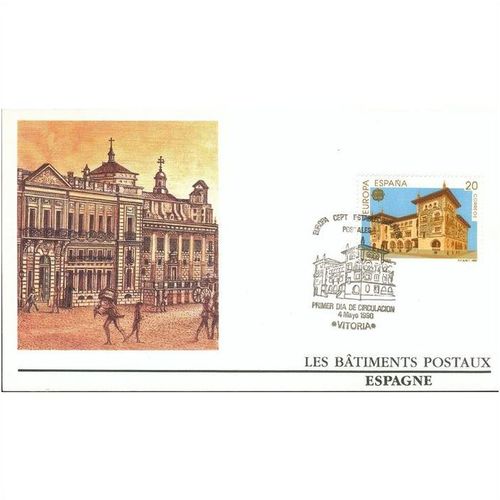 Spain FDC 1990 - SG 3060-3061 - Europa Post Office Buildings x 2 covers