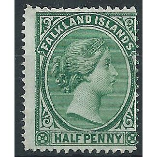 Falkland Islands 1892 SG16 1/2d Green Mint No Gum ..