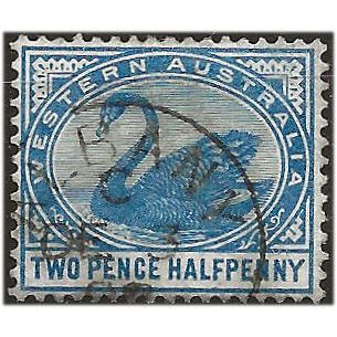 Western Australia 1892 SG97 2 1/2d Deep Blue Fine Used. ..
