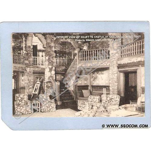 CT Hadlyme Interior View Gillette Castle Photo Type Card ct_box2~929