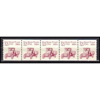 2125 5.5c Star Route Truck Very Fine MNH Dry Gum PNC 1/5 X0418