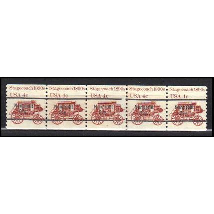 1898Ab 4c Stagecoach Fine MNH Dry Gum PNC 6/5 Line Gap AA0097