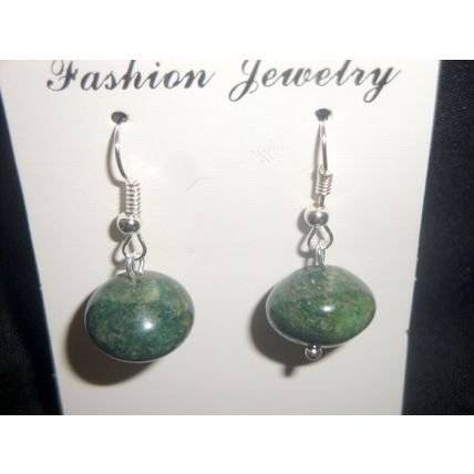 Single large 14X11mm Canadian Nephrite jade earrings