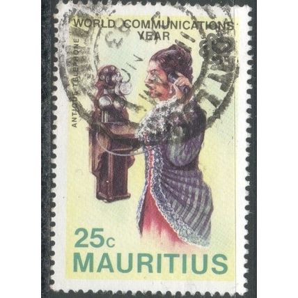 Mauritius stamps 1983 - 25c - World Telecommunications Year