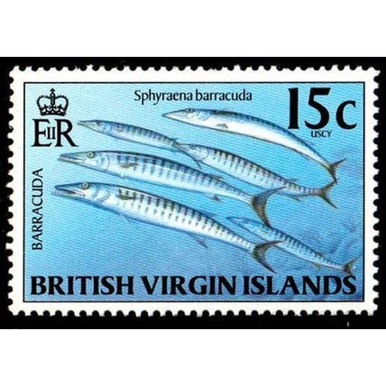 British Virgin Islands 1997 Fish 15c MH Stamp Barracuda