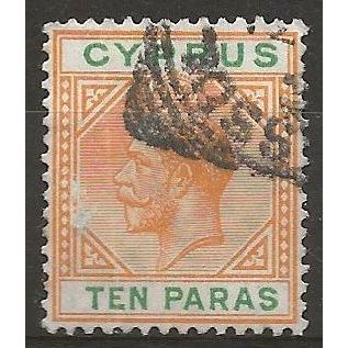 Cyprus 1915 SG74c 10 Paras Orange-Yellow & Bright Green Fine Used ..