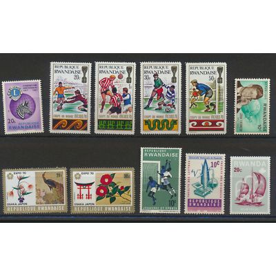Rwanda Stamps, 1960's & 1970's Issues, Mint Hinged, 32 Different, Scans Of All