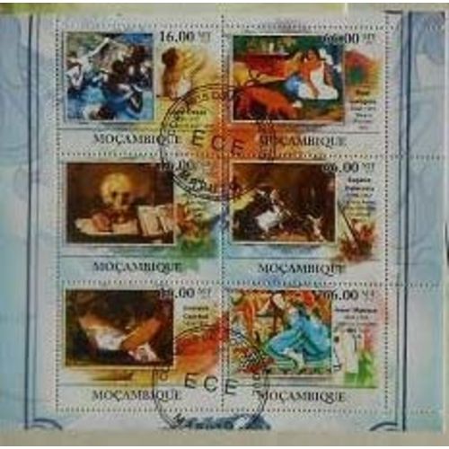 MOZAMBIQUE SHEET USED ART PAINTINGS FRENCH PAINTING GAUGUIN MATISSE DEGAS 6V