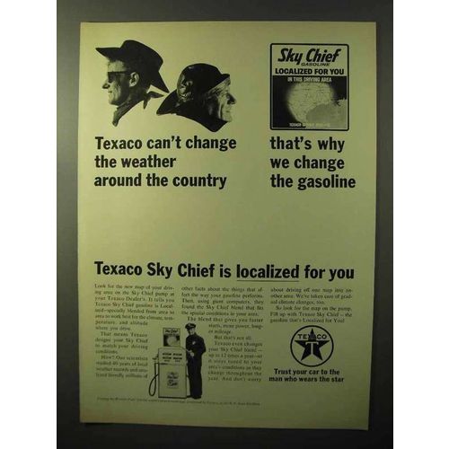 1964 Texaco Sky Chief Gasoline Ad - Change the Weather