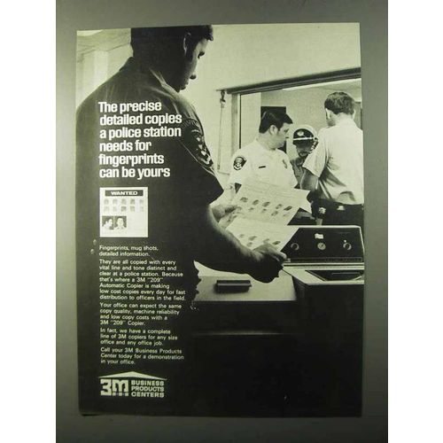 1971 3M 209 Automatic Copier Ad - Police Fingerprints