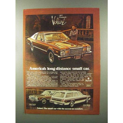 1977 Plymouth Volare Ad - Long-Distance Small Car