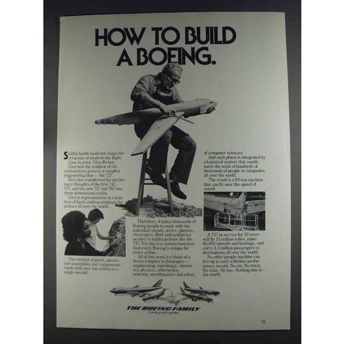 1980 Boeing 727 Jetliner Ad - How to Build a Boeing