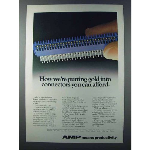 1981 AMP Accu-Plate Gold Connectors Ad - You Can Afford