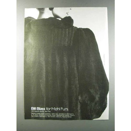 1981 Bill Blass for Mohl Furs Ad - Lunaraine Mink Coat