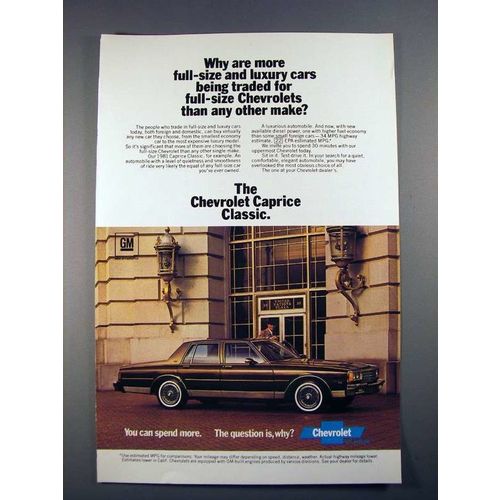 1981 Chevrolet Caprice Classic Car Ad - More Traded